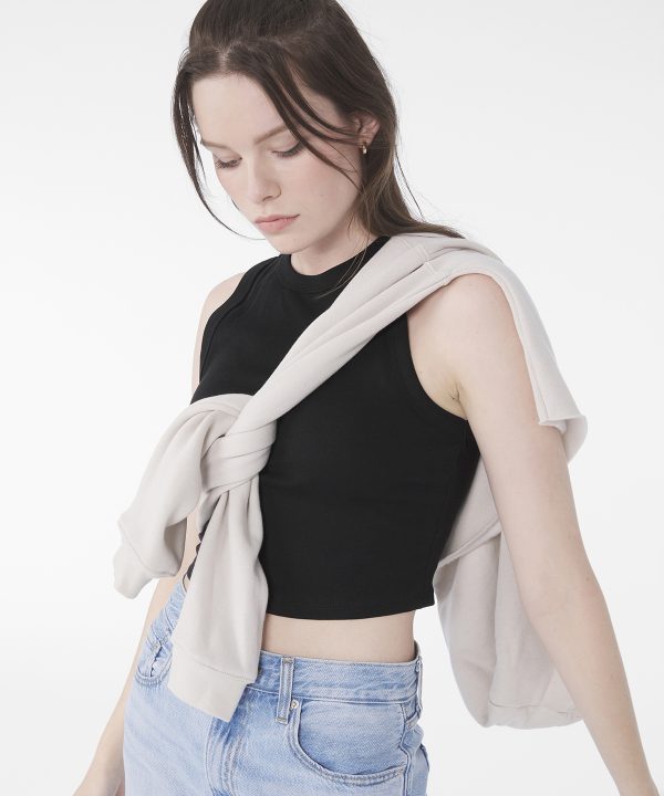 Womens micro rib muscle crop tank