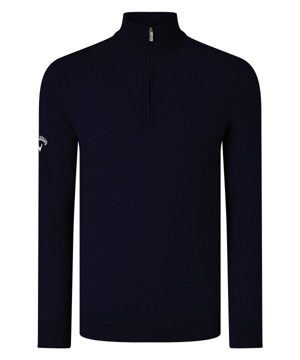 Ribbed ¼ zip Merino sweater