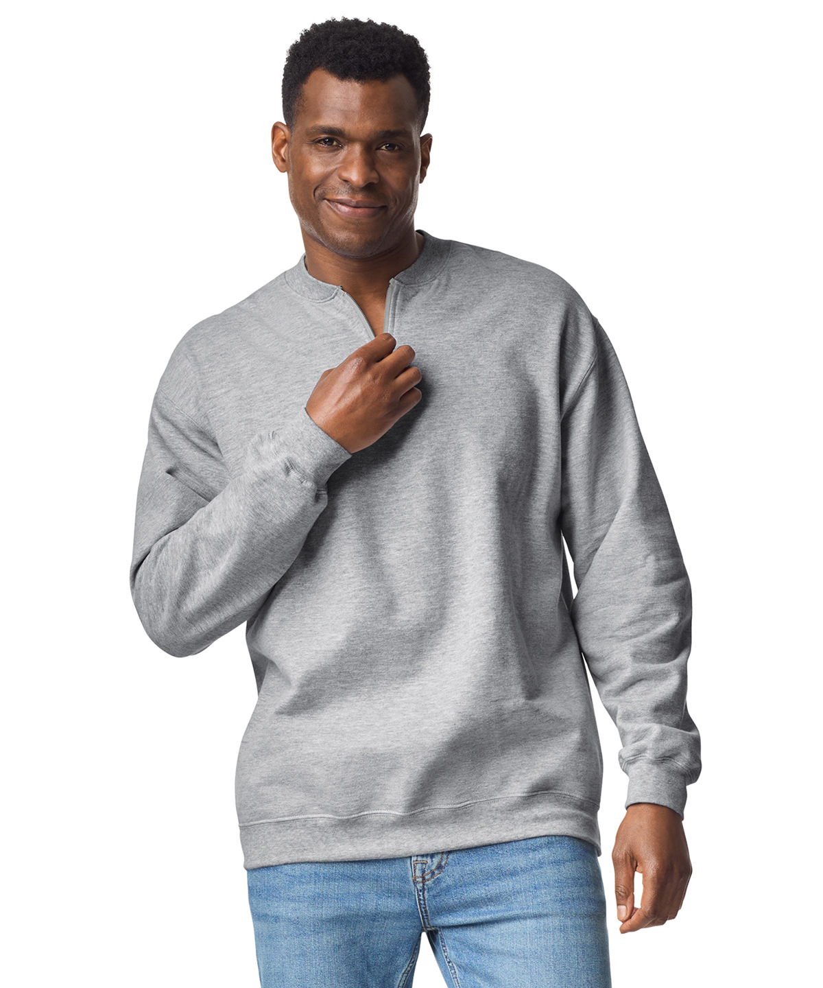 Softstyle midweight adult fleece 1/4-zip sweatshirt