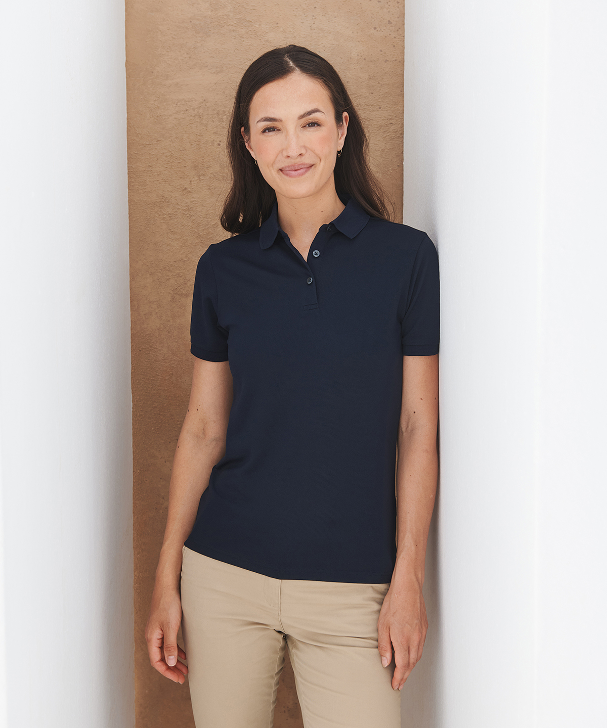 Womens recycled polyester polo shirt