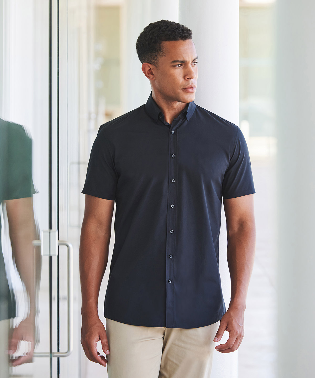 Short sleeve cotton-feel Coolplus® shirt