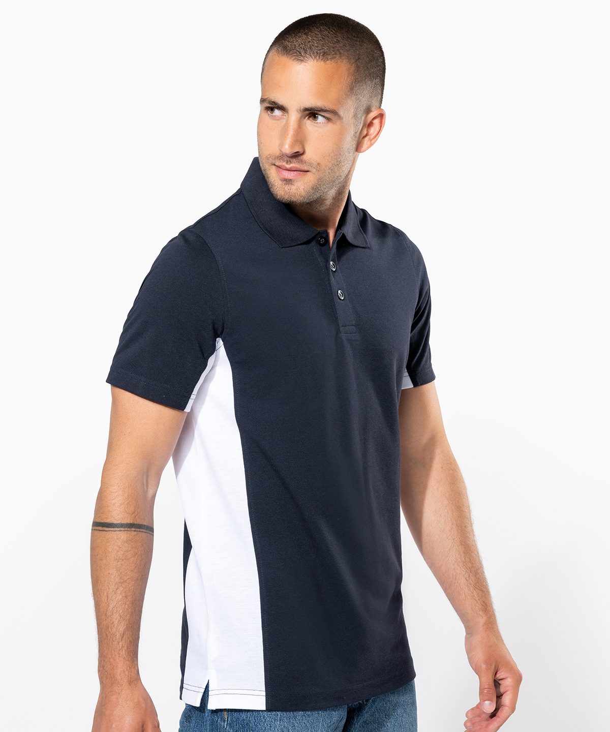 Flags short sleeve bi-colour polo shirt