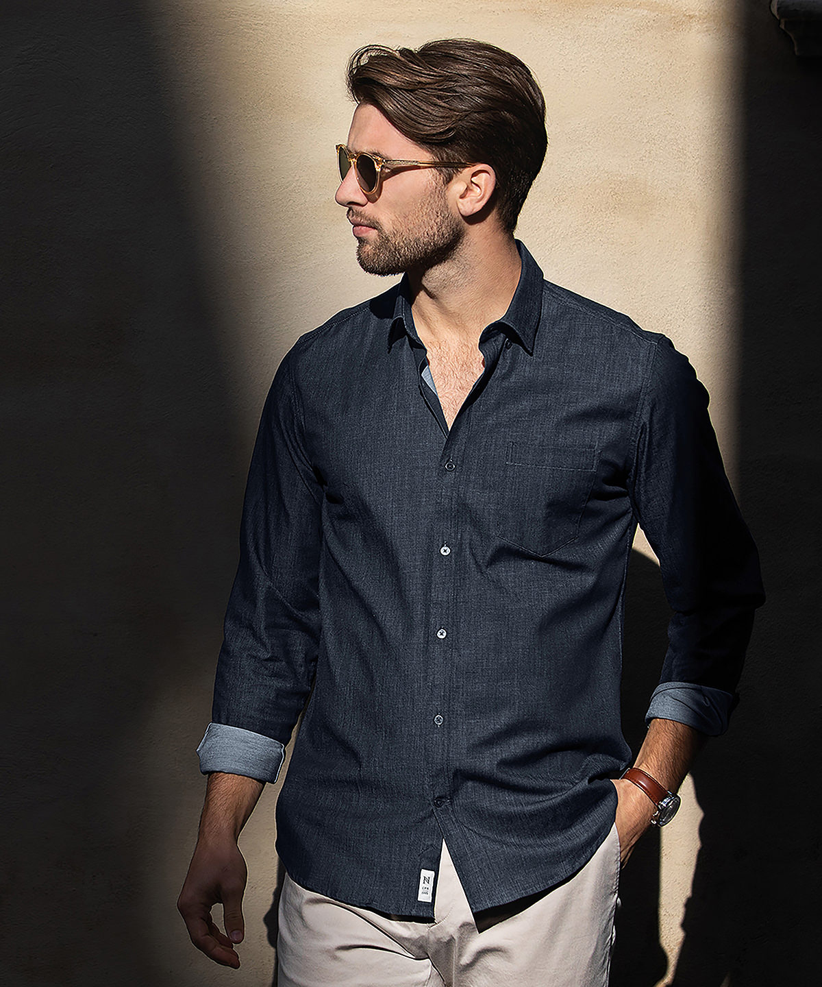 Torrance modern fit  raw and stylish denim shirt