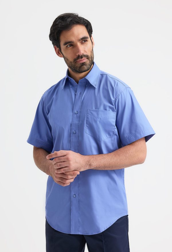 Uneek Mens Pinpoint Oxford Half Sleeve Shirt
