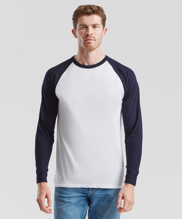 Fruit Of The Loom Long Sleeve Baseball Tee