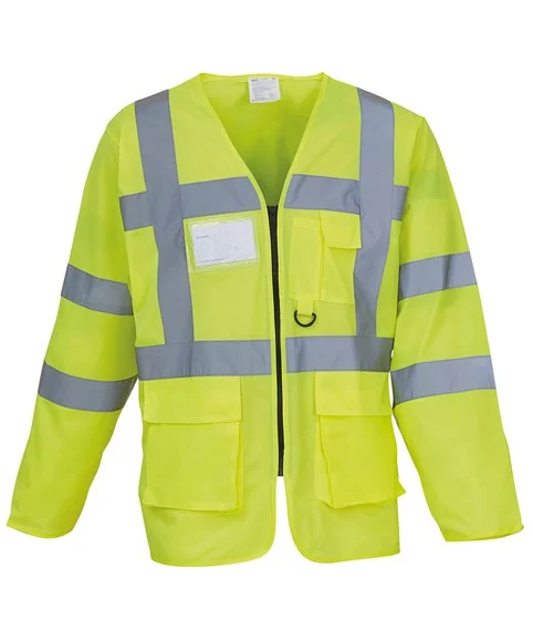 Yoko Hi-Vis Executive Long Sleeve Waistcoat