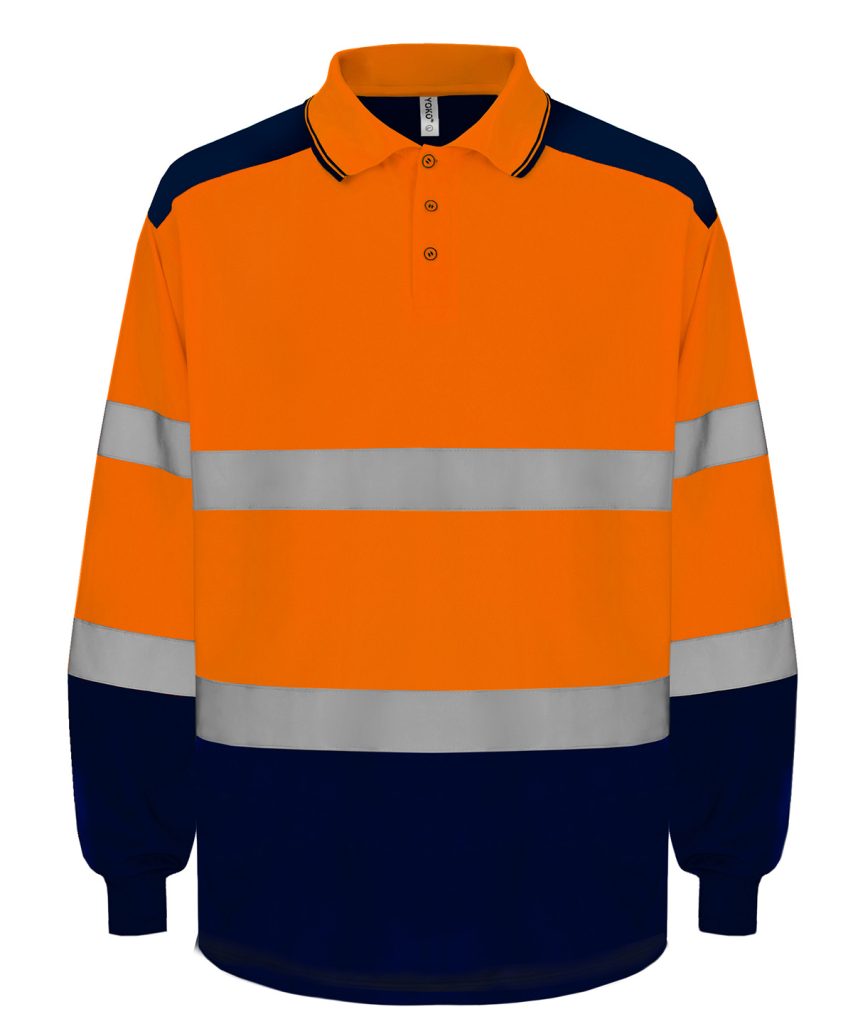 YK055 Hi visOrange Navy FT